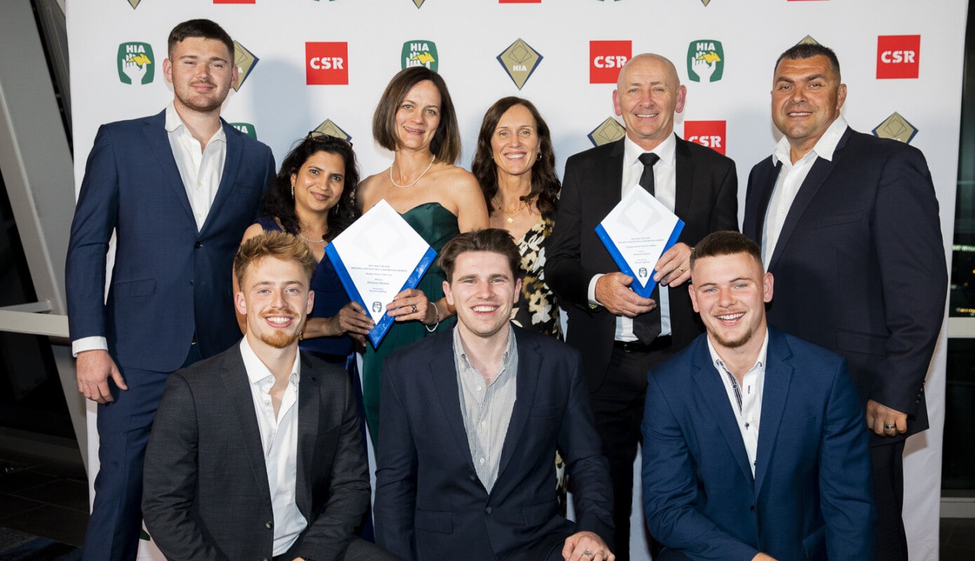 The Horizon Homes team with the Housing Industry Association awards for the Jack's Point display home